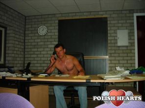 W pracy.